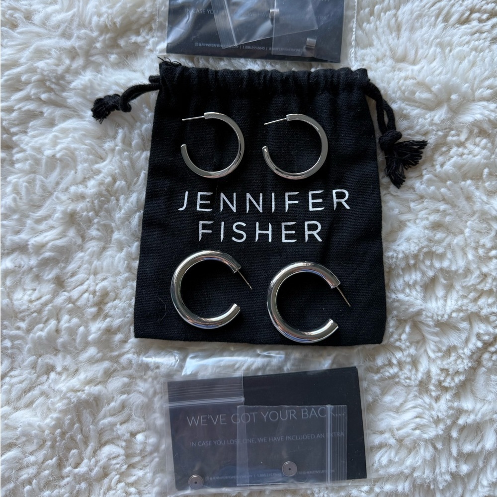 2 for 1! Jennifer Fisher Silver Samira and Shane Hoops